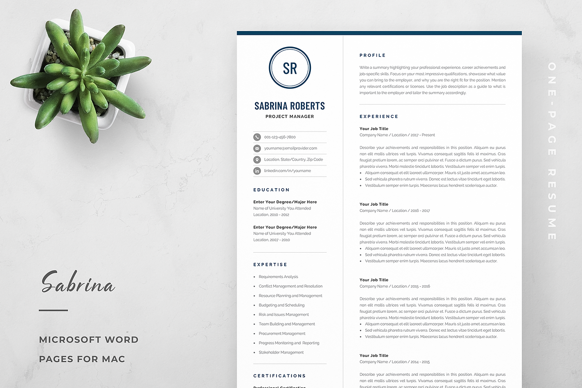 Resume Template Sabrina, a Resume Template by Olympia Resume (Photo 1 of 4)