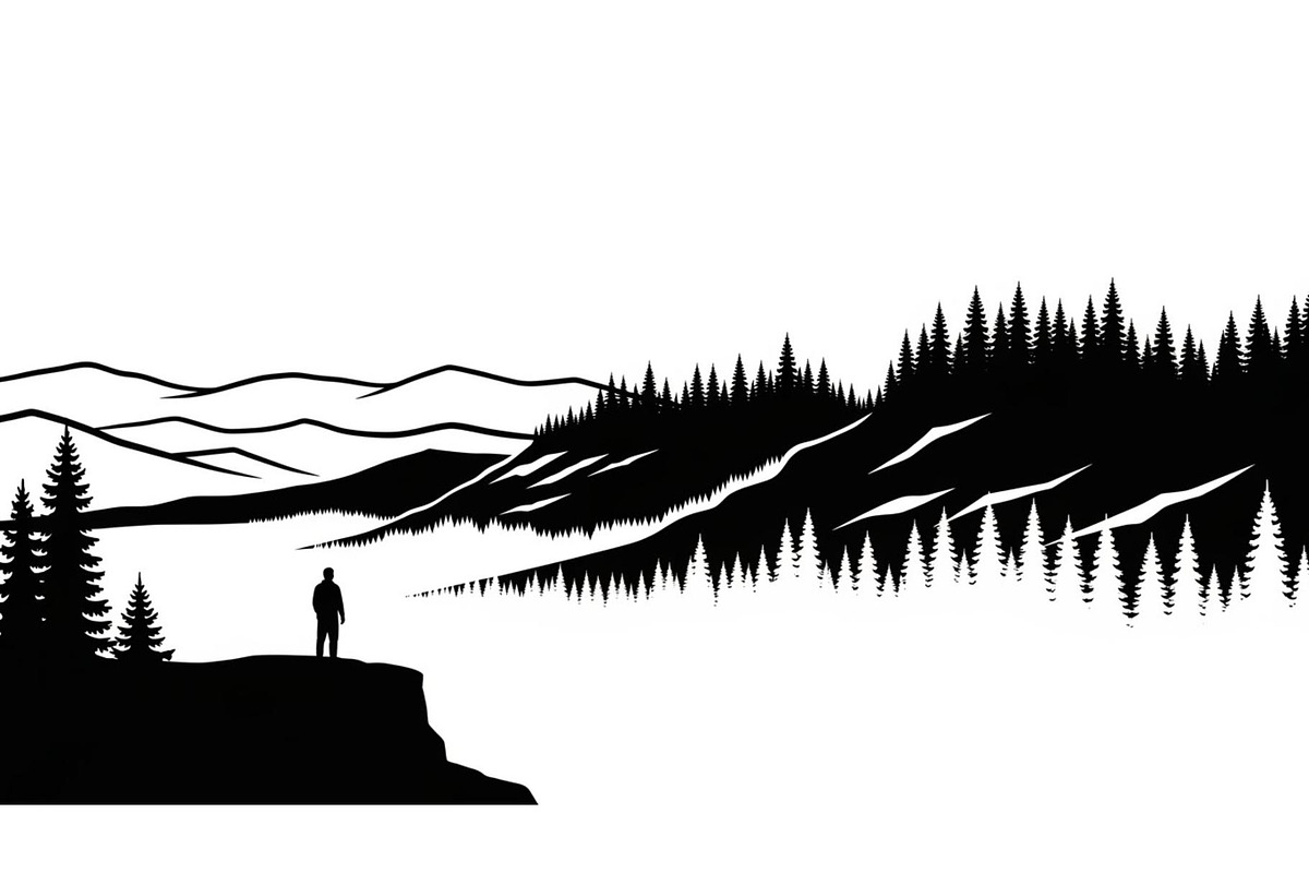Mountain Pines Silhouette, a Graphic by hafijul (Photo 11 of 17)