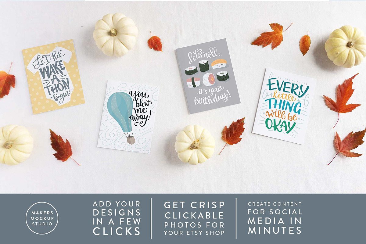 Styled Fall Greeting Card Mockup, a Product Mockup by Makers Mockup Studio (Photo 2 of 5)