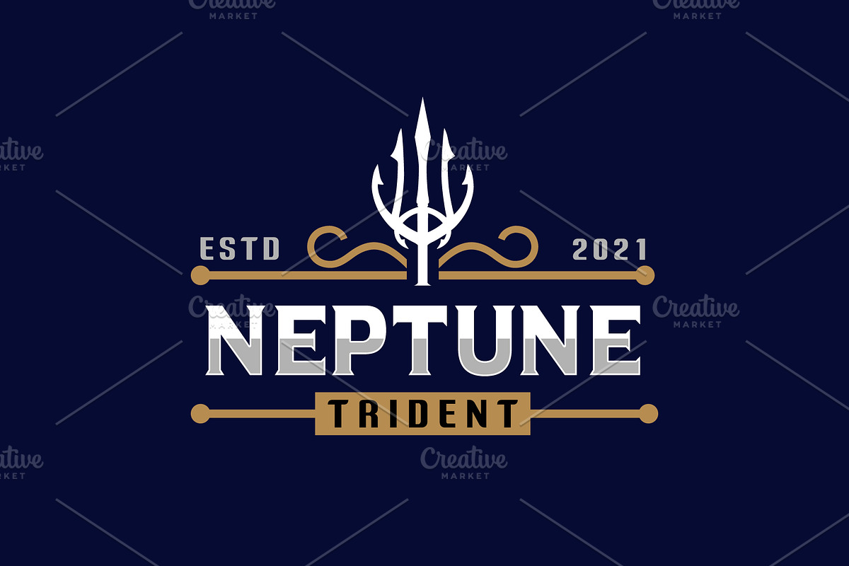 Trident Spear of Neptune Logo, a Branding & Logo Template by Atlantis X Nurman Arbai