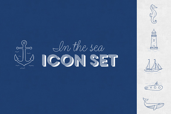 In The Sea Vector Linear Icon Set