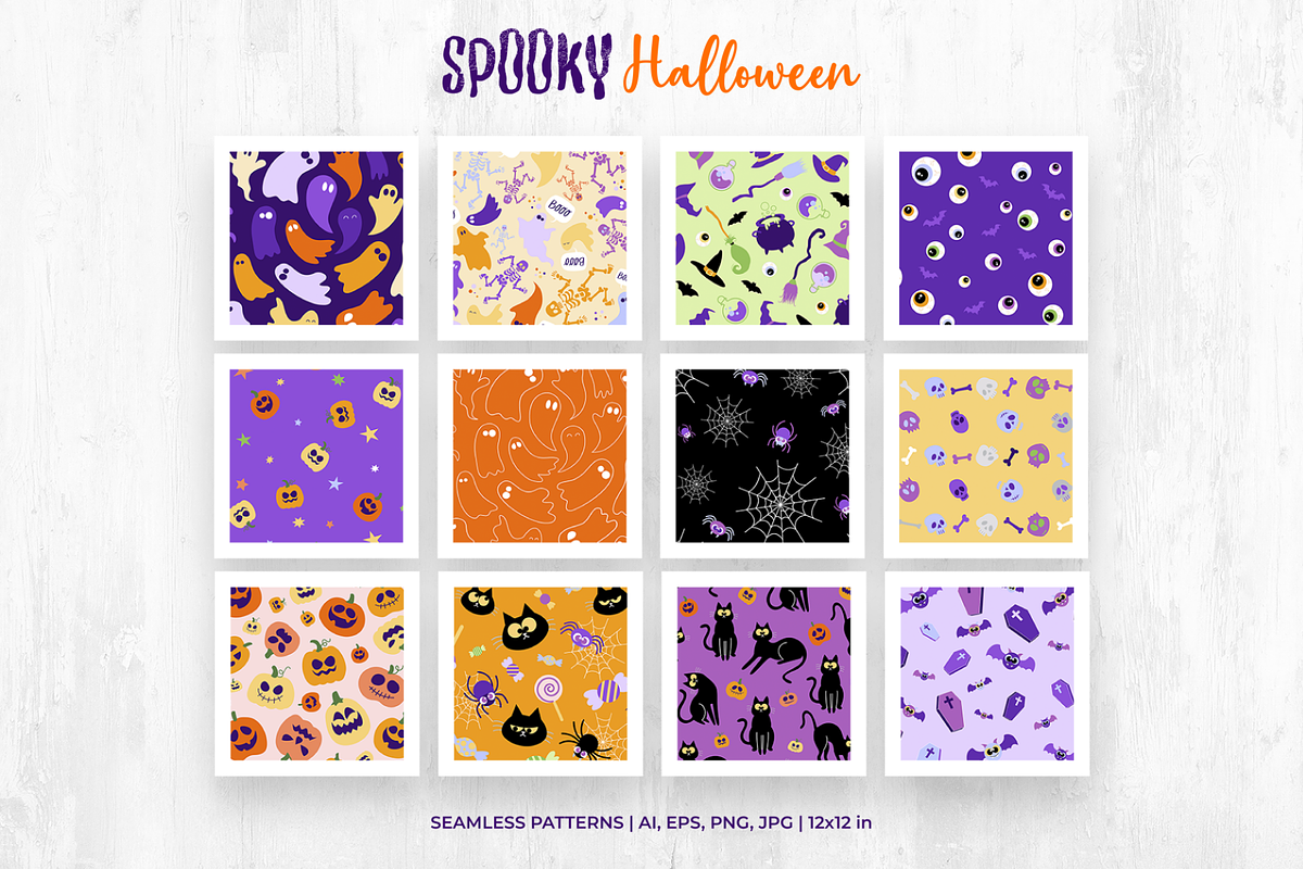 Spooky Halloween - Cards & Patterns, a Pattern Graphic by LiSA Creative Mood (Photo 6 of 11)