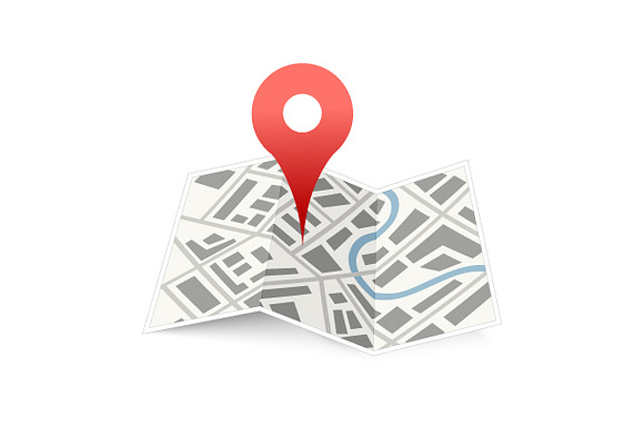 Map With Red Pin Icon