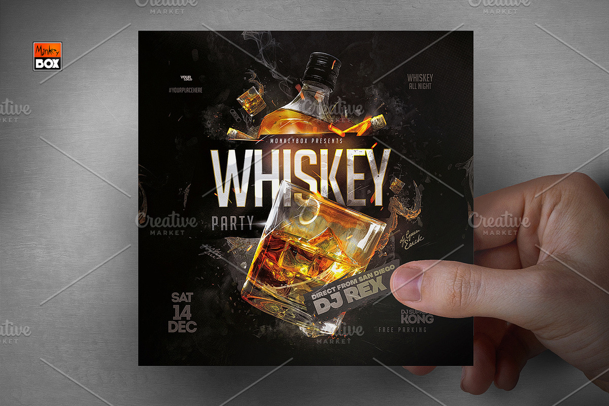 Whiskey Party Flyer, a Flyer Template by MonkeyBOX (Photo 3 of 3)