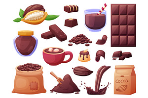 Cartoon cocoa products. Beans and, a Graphic by LadadikArt