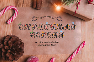 Christmas Colors Monogram Font