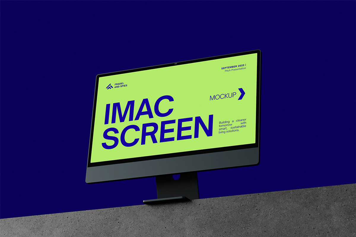 iMac Screen Mockup, an Advertising Mockup by HanaSaka_Studio (Photo 2 of 5)