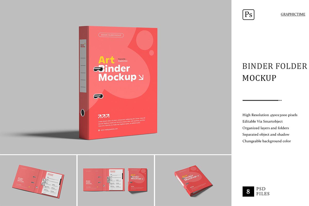 Binder Folder Mockup, a Books & Magazine Mockup by graphictime (Photo 1 of 10)