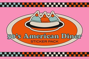50's American Diner Sticker Pack
