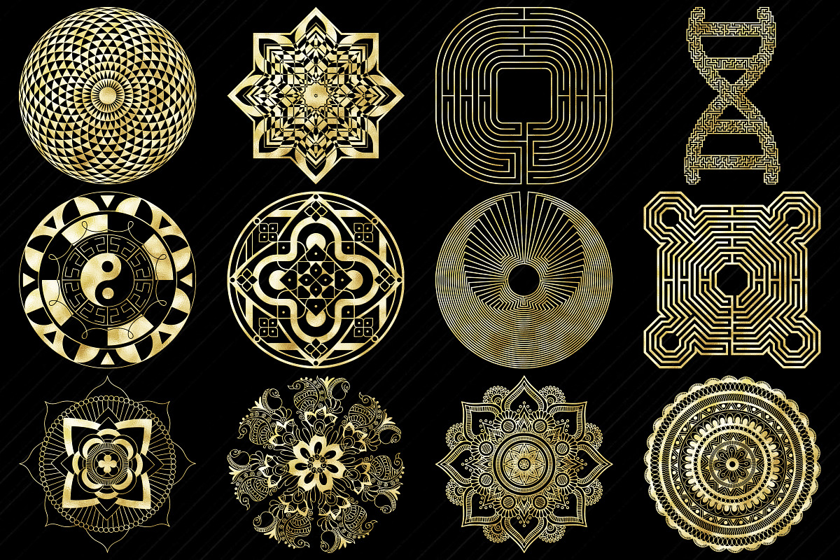 Gold Labyrinth,Mandala&Celtic Logos, a Healthcare Illustration by FrankiesDaughtersDesign (Photo 2 of 4)