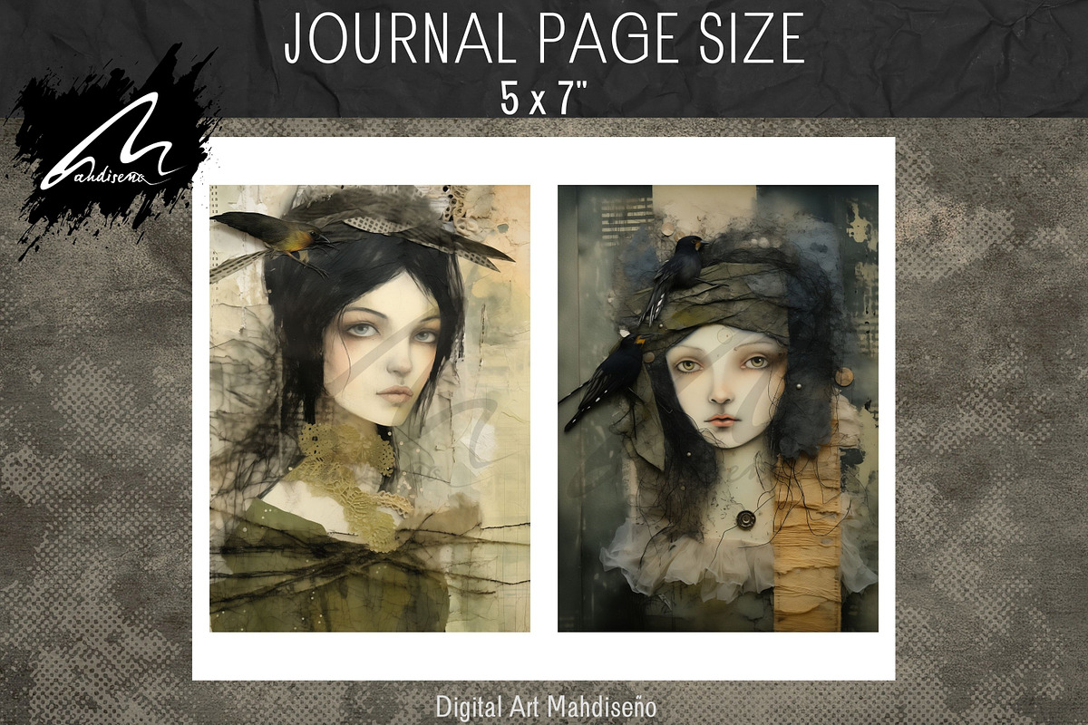 Whimsical Girl and Bird, Mixed Media, a Person Illustration by Digital Art Mahdiseño (Photo 5 of 9)