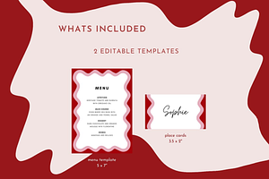 Pink Waves Menu Template