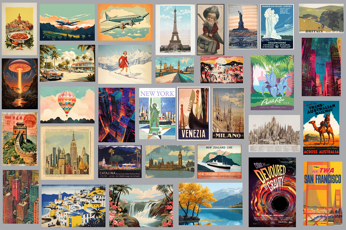Travel Prints Bundle 600+ Vintage, a Wallpaper Photo by Chipshpow Graphics (Photo 12 of 13)