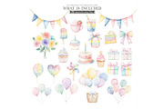 Ocean Birthday Party Watercolor, an Illustration by CharmClipart (Thumbnail 5 of 8)