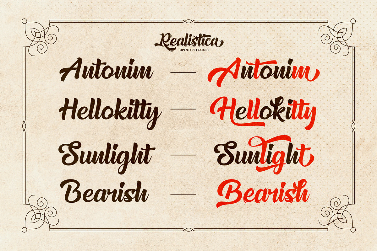 Realistica Font preview 6