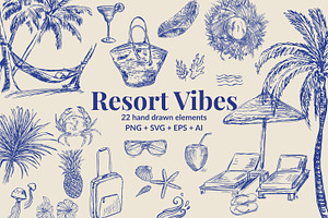 Resort Vibes Hand-Drawn Bundle