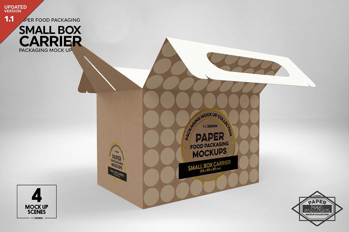 Small Box Carrier Packaging Mockup, a Packaging Mockup by INCDesign (Photo 1 of 9)
