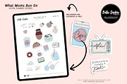What Moms Run on Digital Sticker Set, a Stationery Template by Bella+Sophia Creative (Thumbnail 1 of 4)