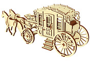 Carriage - Laser Cut File, an Object Graphic by VectorPainter (Thumbnail 4 of 10)