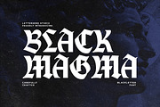 Black Magma Modern Blackletter, a Blackletter Font by Letterhend Studio (Thumbnail 1 of 10)