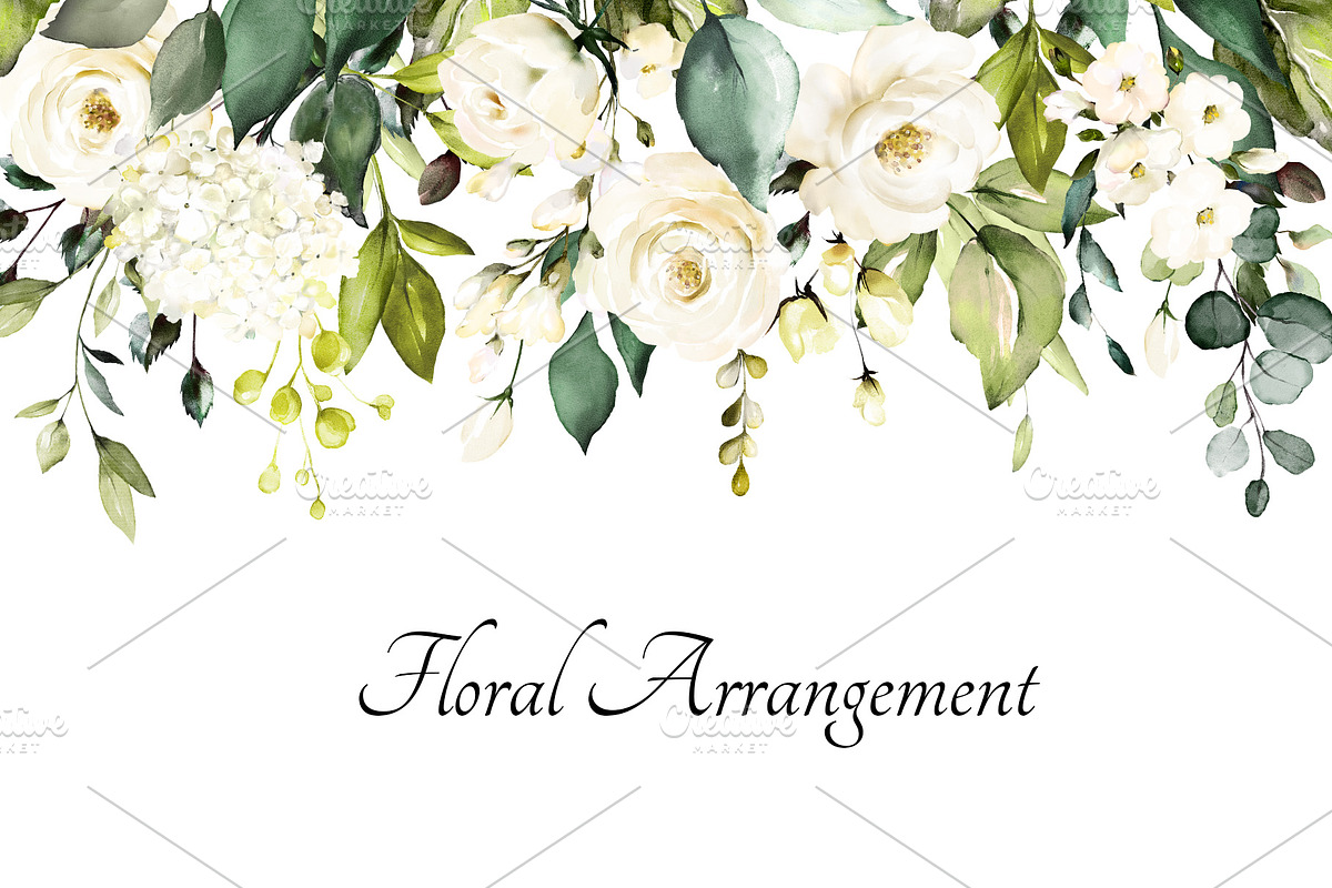 White roses. Watercolor floral set, a Decorative Illustration by Lisima (Photo 11 of 16)