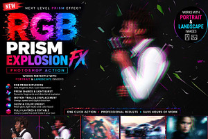 RGB Prism Explosion FX Ps Action, an Action Add-On by Studio Retouch