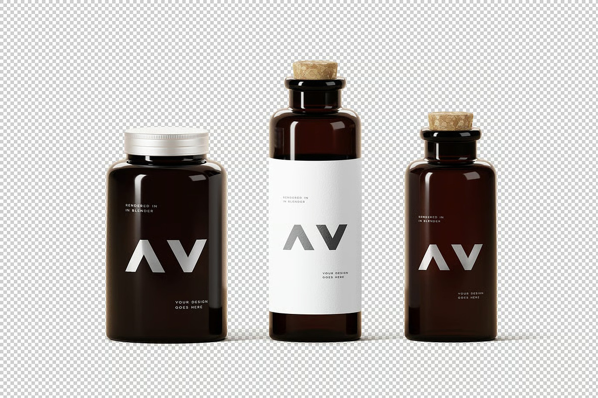 Glass Bottles Mockup, a Product Mockup by zpackcreative (Photo 4 of 4)