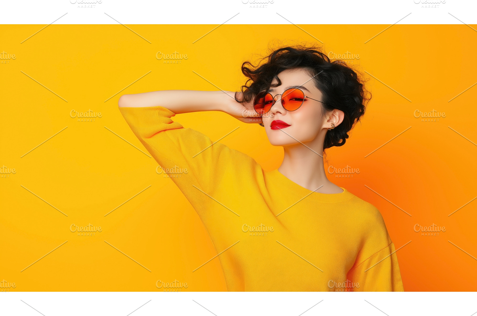 Stylish woman with curly hair, a Beauty & Fashion Photo by Sergey Kotenev