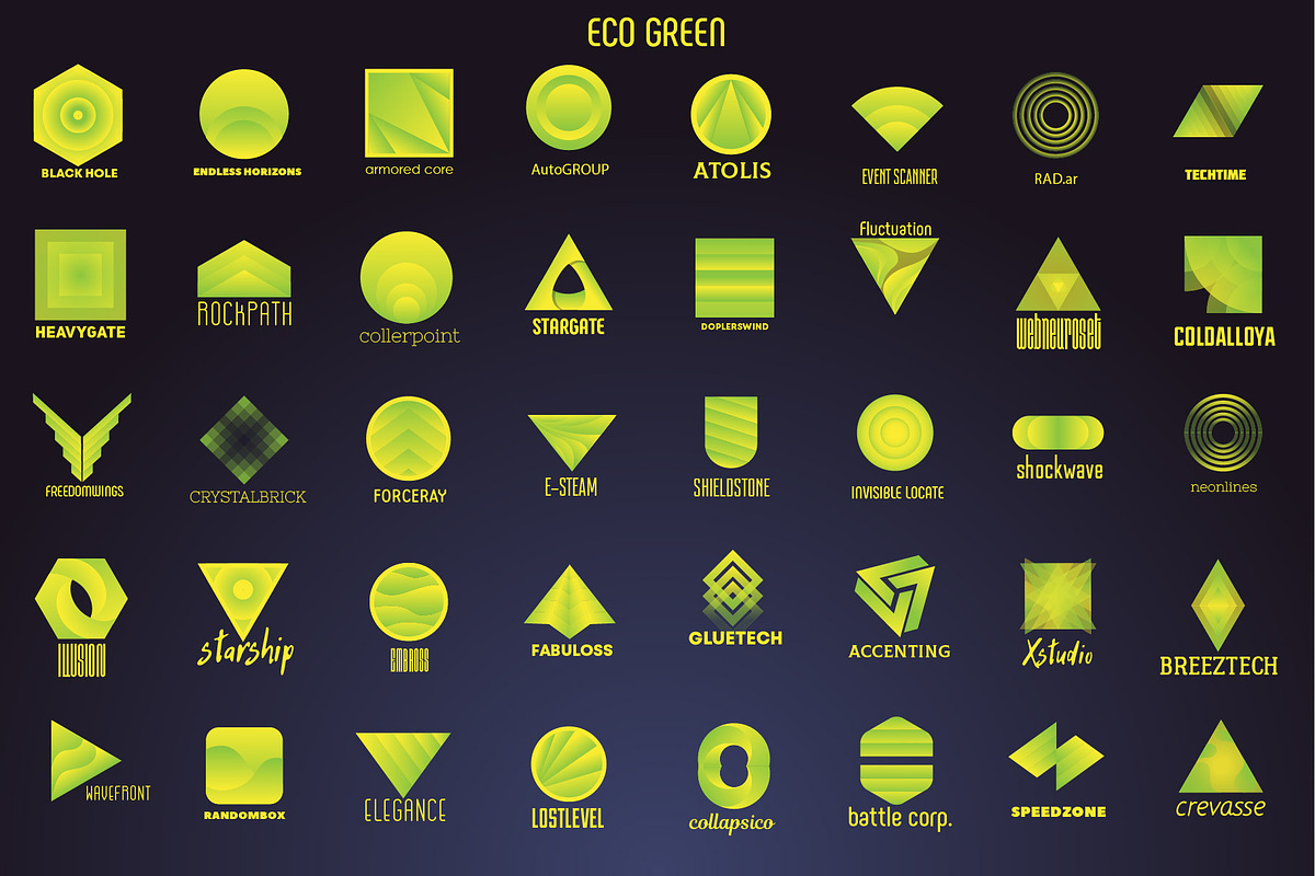 40 Gradient Logos, a Branding & Logo Template by airunreal (Photo 8 of 26)
