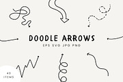 Simple Doodle Arrows Vector Clipart, a Decorative Illustration by Kristina Chistiakova (Thumbnail 1 of 3)