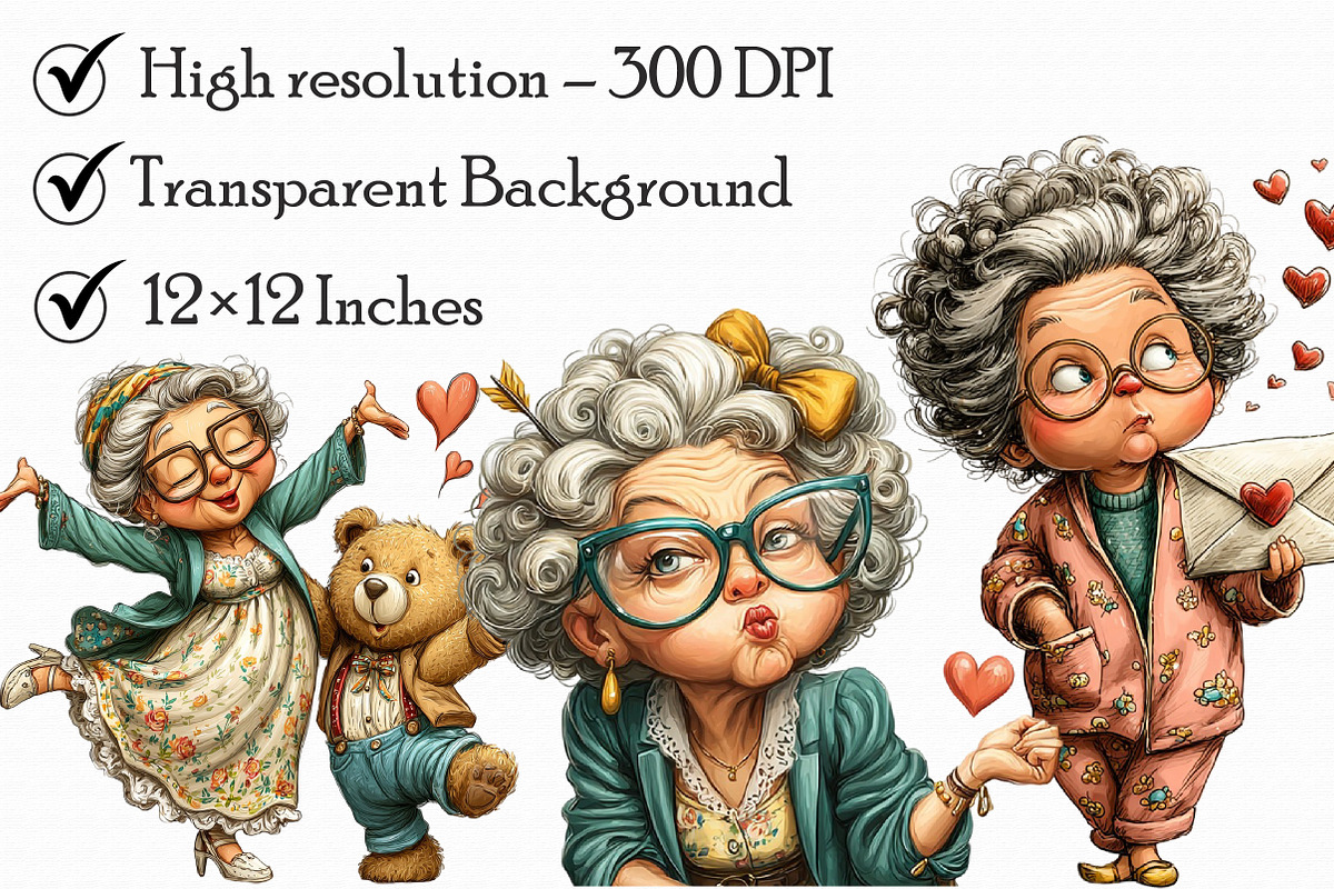 Funny Old Lady Valentine Sublimation, an Illustration by Libby Wishes (Photo 5 of 7)