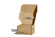 Square Kraft Mailer Box Mockup Set, a Packaging Mockup by pixelmock (Thumbnail 12 of 16)