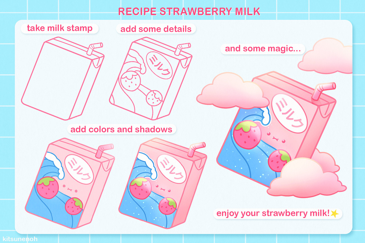 Cute Procreate Bundle, Kawaii Stamps, a Brush Add-On by InkPrintsTattoo (Photo 6 of 11)