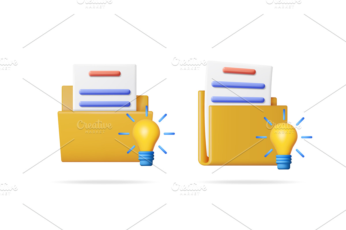 Document folder with light bulb, an Object Illustration by Abscent