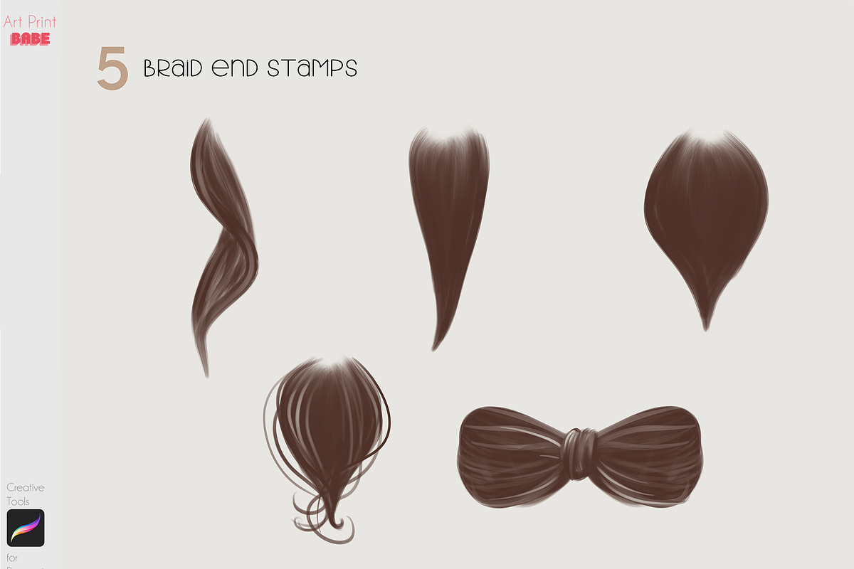 Procreate Afro Hairstle Curly Hair, a Brush Add-On by ArtPrintBabe (Photo 12 of 12)