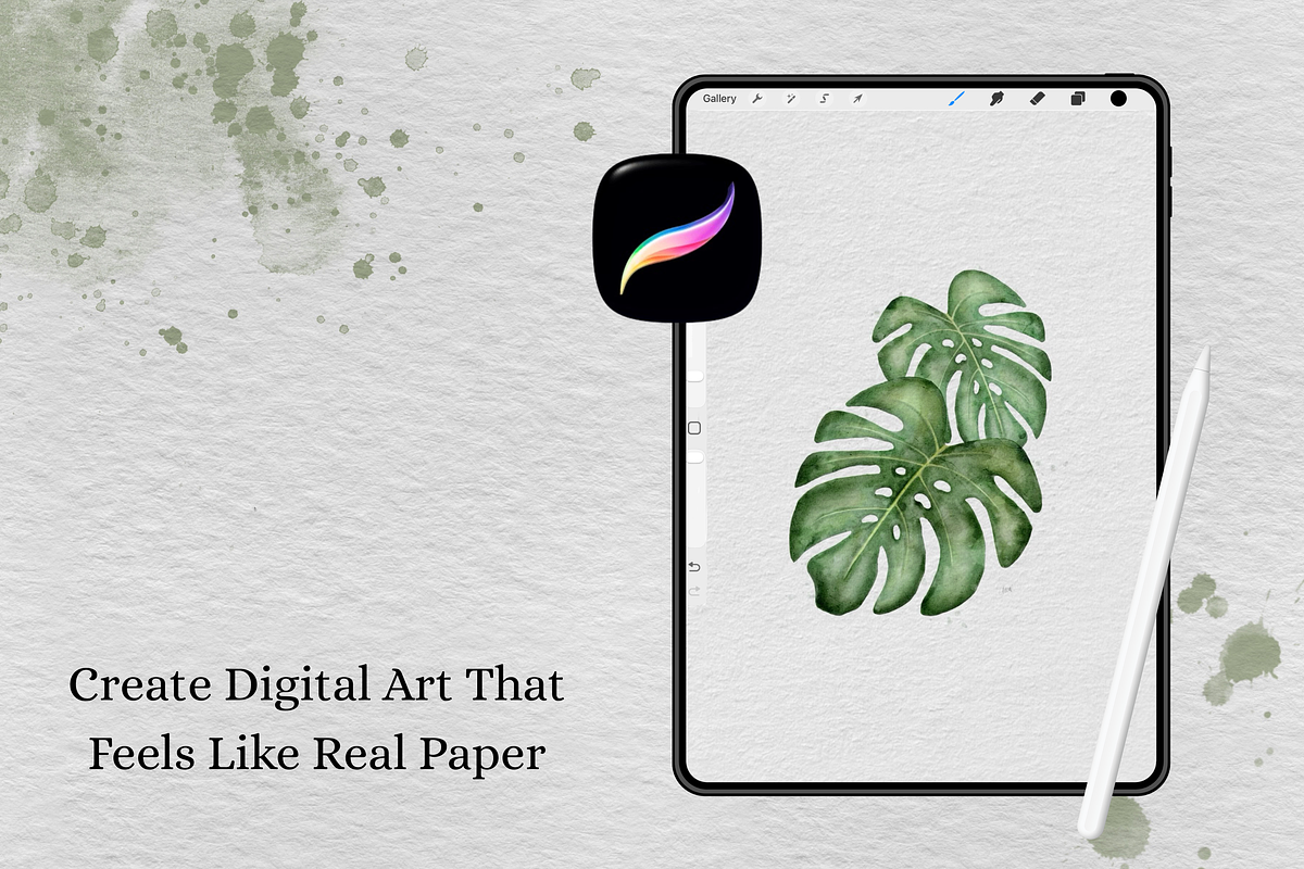Procreate Watercolor Paper Canvas, a Layer Style Add-On by Wicked Creative (Photo 5 of 6)