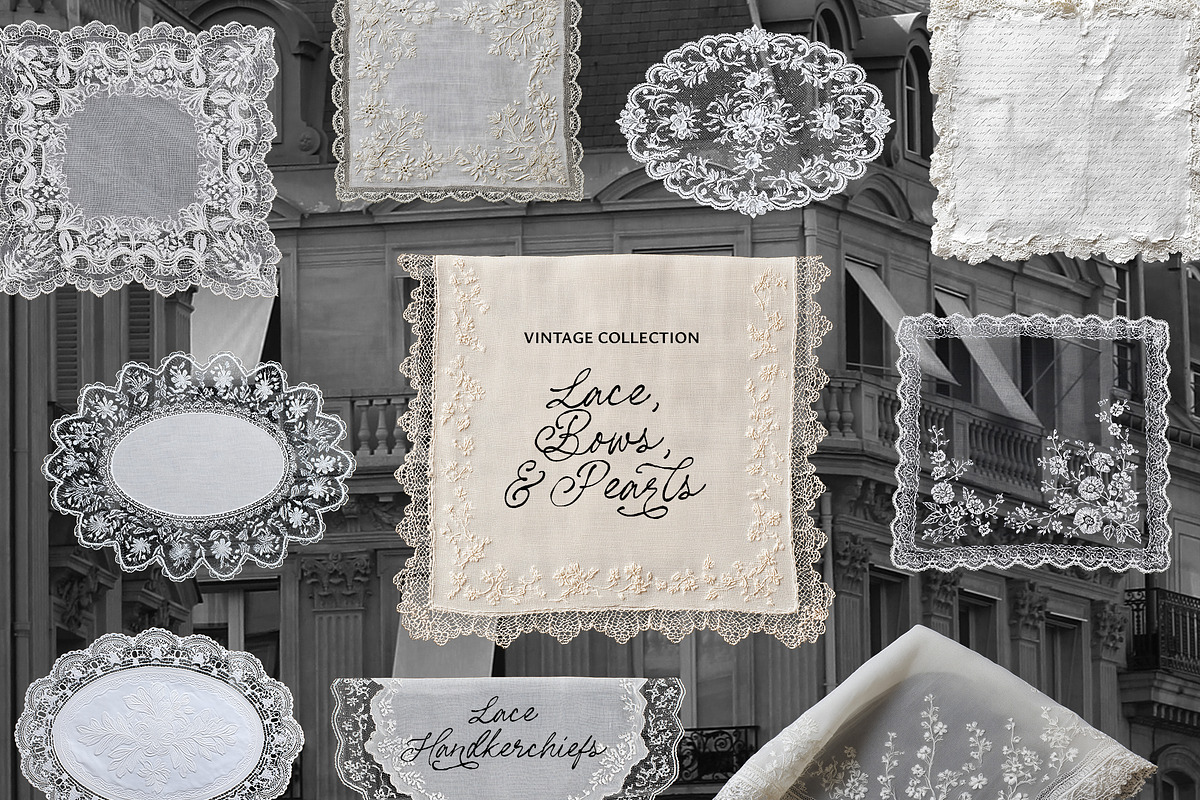 Vintage Lace, Bows & Pearls, an Object Graphic by Lana Elanor (Photo 6 of 12)