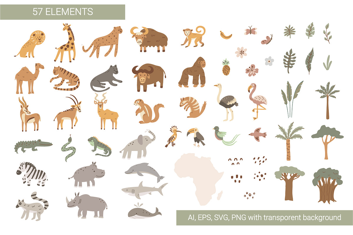 Safari Animals, Alphabet, Patterns, an Object Graphic by NinaFedorova (Photo 4 of 6)