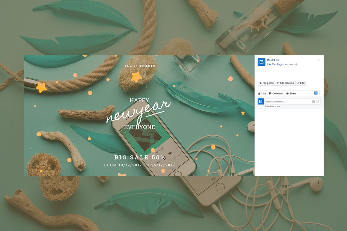 Holiday Vintage Social Media Pack, a Social Media Template by CaDesign (Photo 5 of 7)