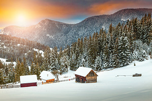 Amazing winter sunset, a Nature Photo by Alpine Dreams