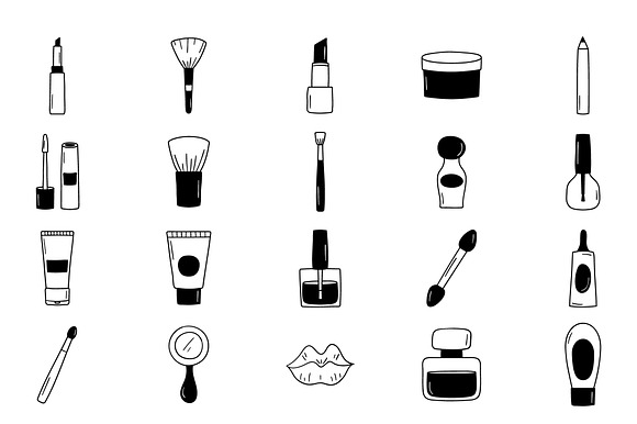 Makeup Doodle Illustration Set preview 2