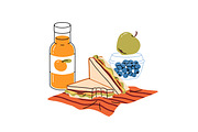 Lunchbox with food, drinks set, a Food Illustration by PaperTrident (Thumbnail 6 of 15)