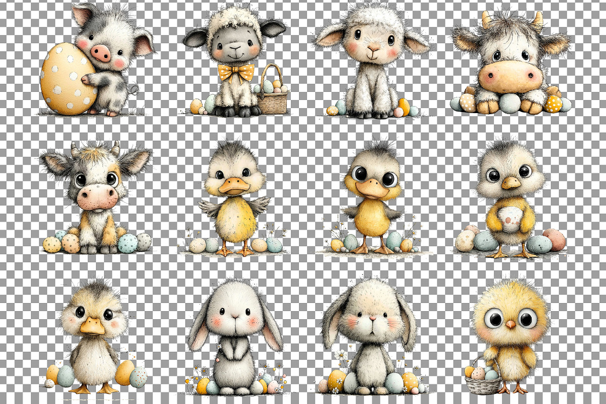 Whimsical Easter Farm Animal Clipart, an Illustration by Sublimation Artist (Photo 5 of 7)