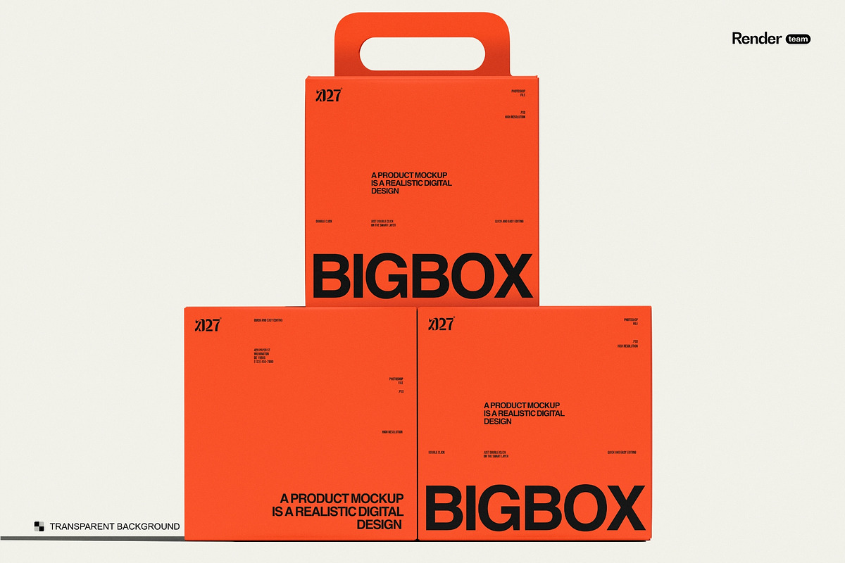 Paper Box Mockup Set, a Packaging Mockup by Renderteam (Photo 3 of 11)
