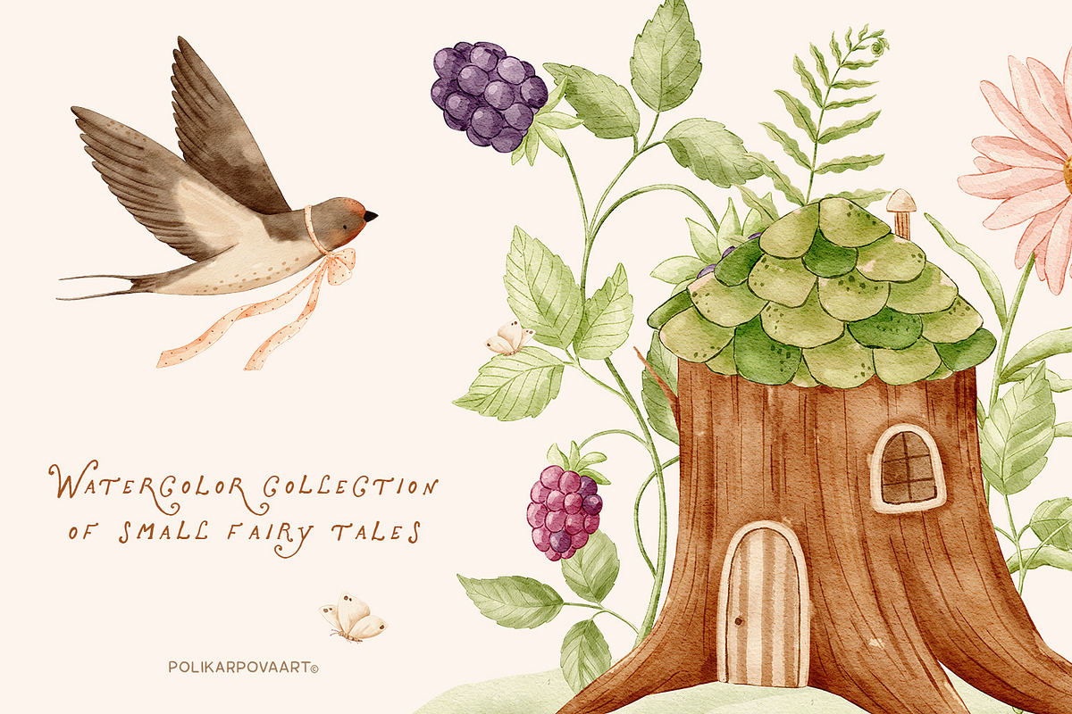 Charming meadow - woodland clipart, a Decorative Illustration by polikarpovaart (Photo 2 of 30)