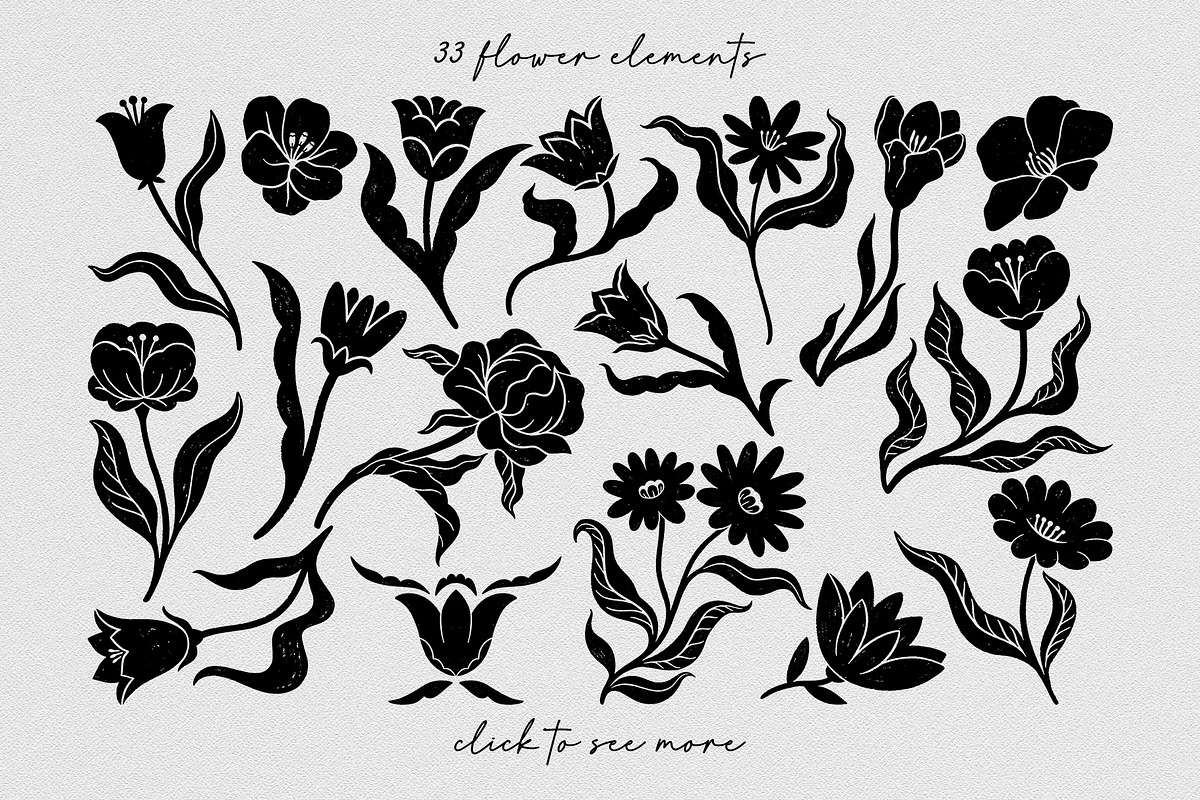 Celestial garden Linocut collection., a Graphic by ElenKoss (Photo 2 of 17)