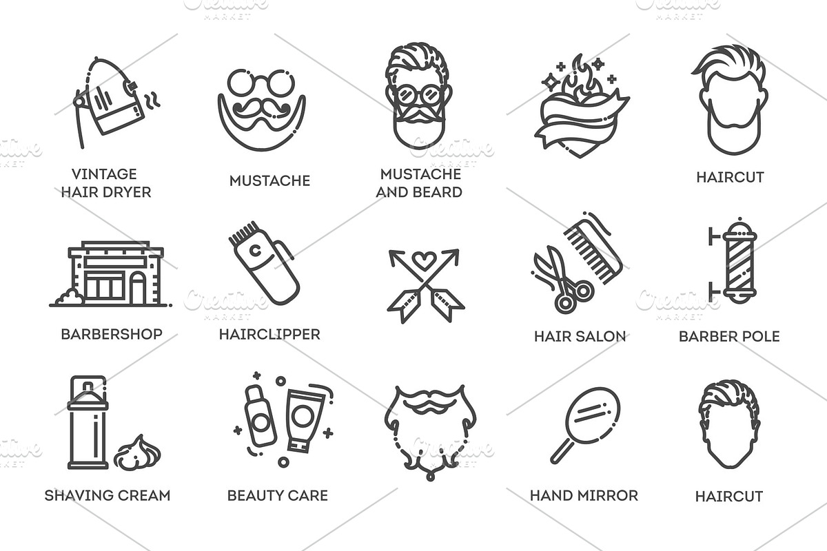 Barbershop Symbols, an Object Illustration by Tettygreen (Photo 3 of 3)