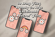 Groovy Flower Instagram Cover Icons, an Illustration by Indie Grace Design (Thumbnail 2 of 2)