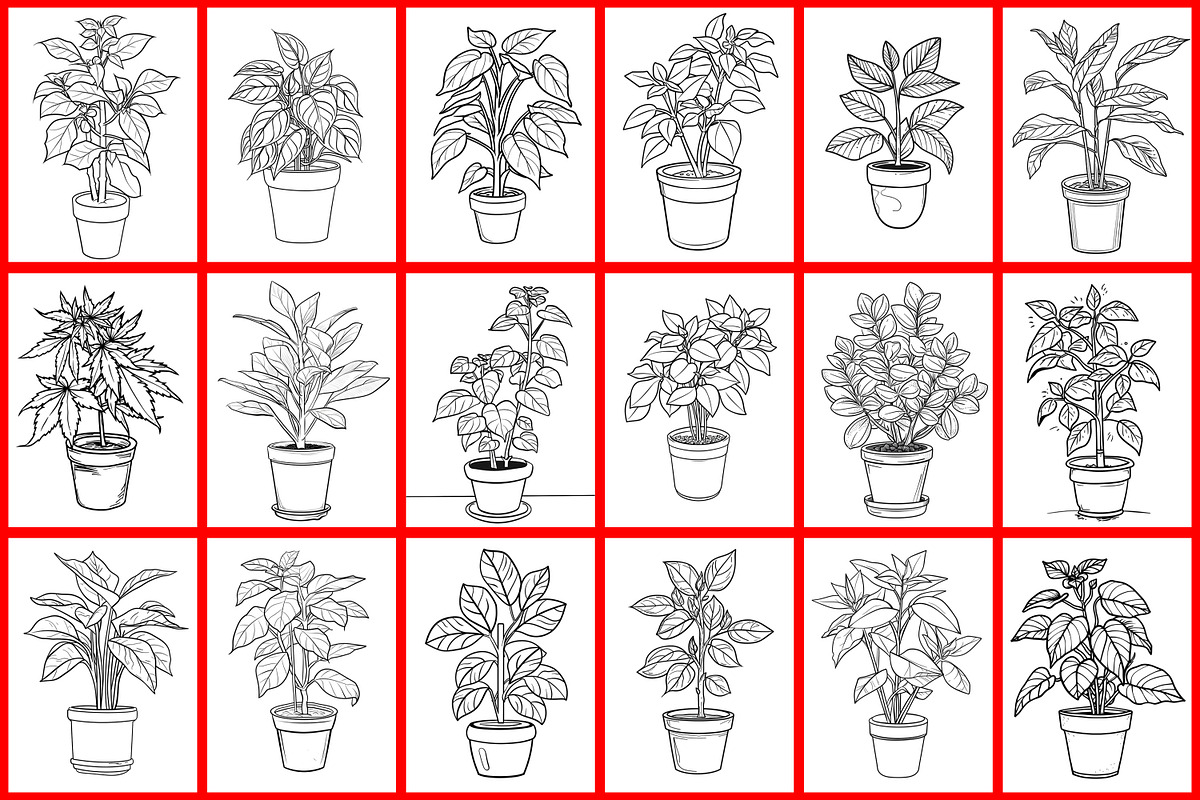Pot Plant Coloring Page, a Graphic by Forhadx5 (Photo 3 of 6)
