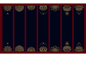 Decorative bookmarks. Banners with, an Illustration by LadadikArt